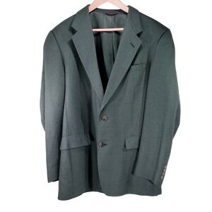 Hart Schaffner Marx Blazer 40L‎ Men Dark Blue Gray Tweed Wool Single Breast USA